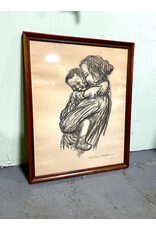 Mother and Child by Kathe Kollwitz, framed vintage lithograph