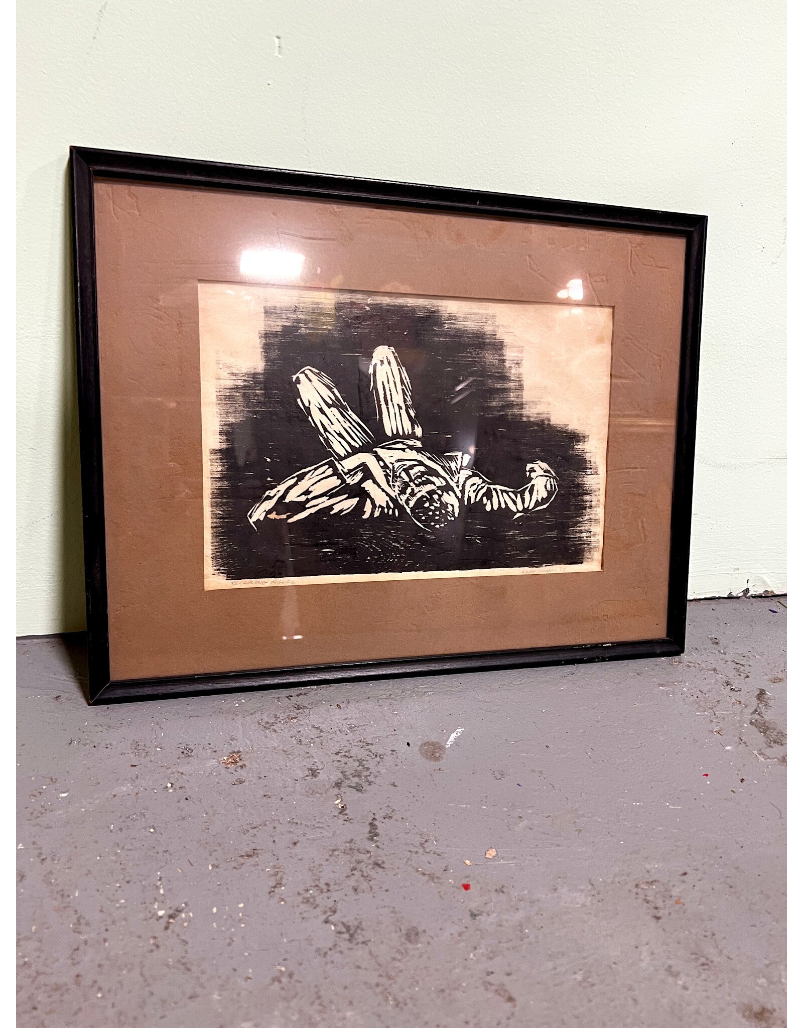 Reclining Figure, framed print, sgnd Abby Diamon '68