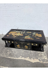 Black Lacquered Mother of Pearl Inlaid Coffee Table