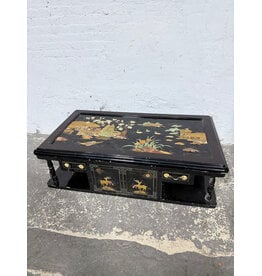 Black Lacquered Mother of Pearl Inlaid Coffee Table