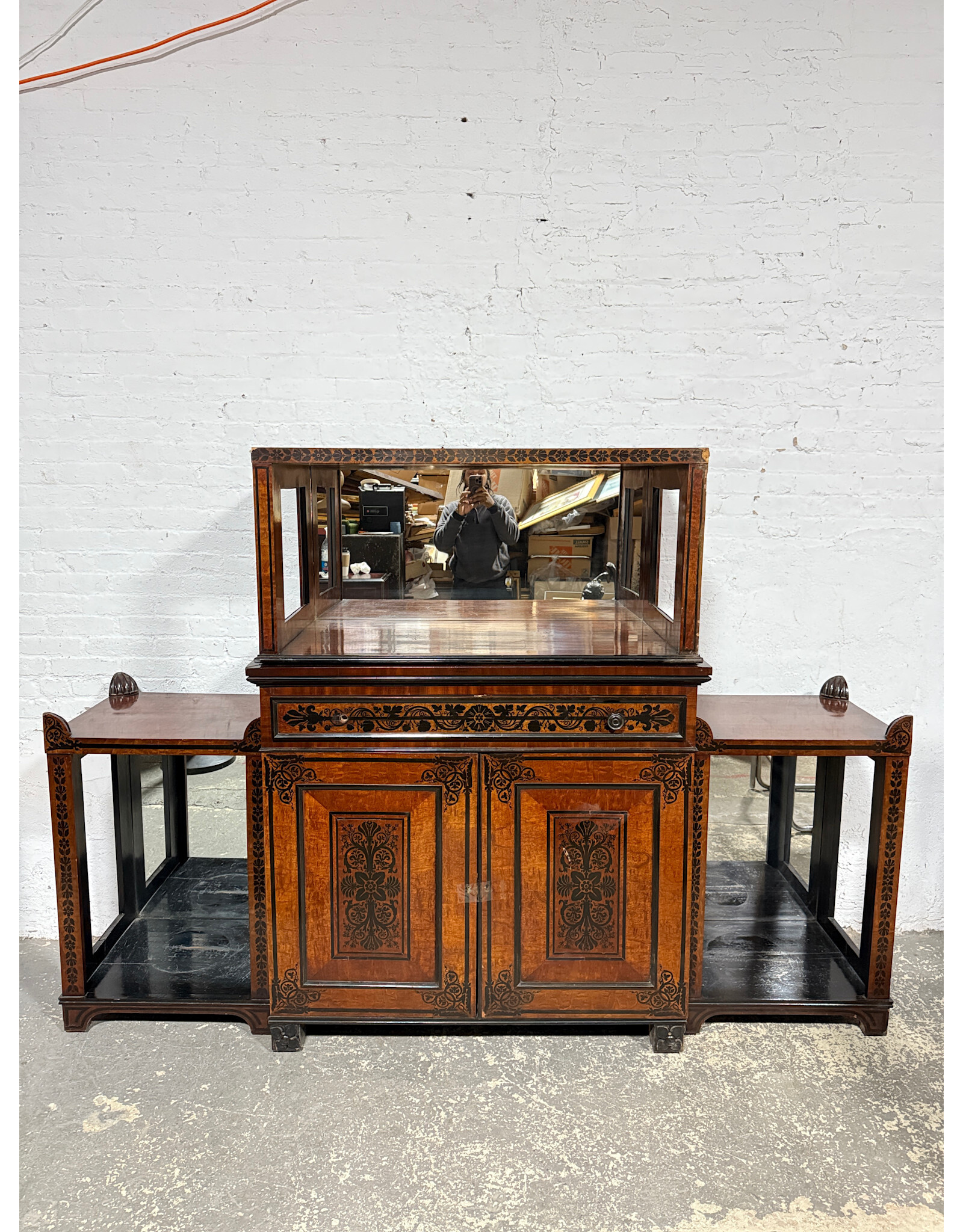 Charles X Ebonized Mahogany 4-Piece Sideboard Circa1840