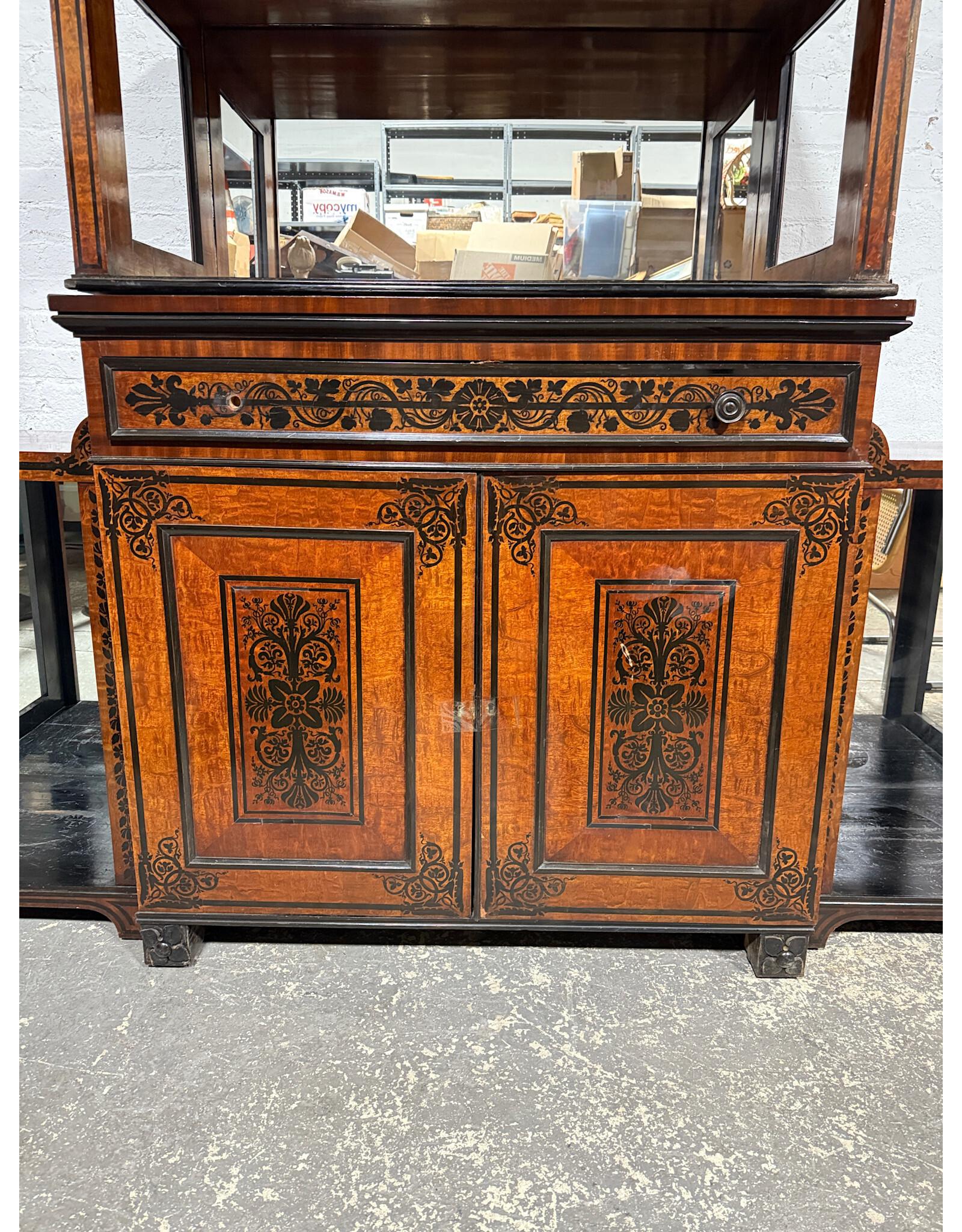 Charles X Ebonized Mahogany 4-Piece Sideboard Circa1840