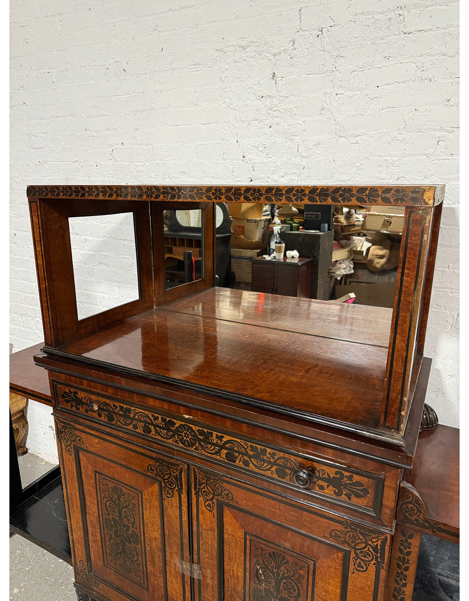 Charles X Ebonized Mahogany 4-Piece Sideboard Circa1840