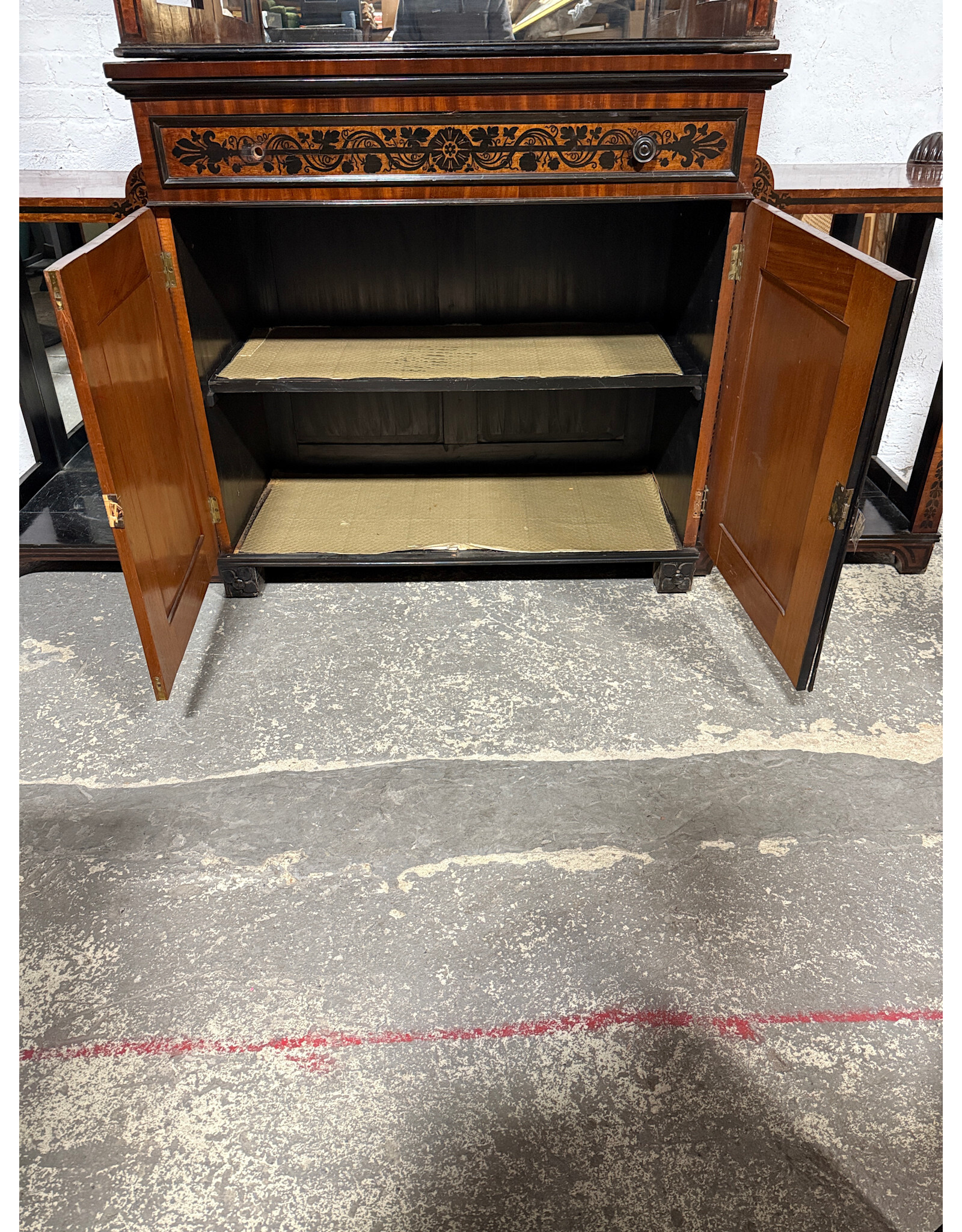 Charles X Ebonized Mahogany 4-Piece Sideboard Circa1840
