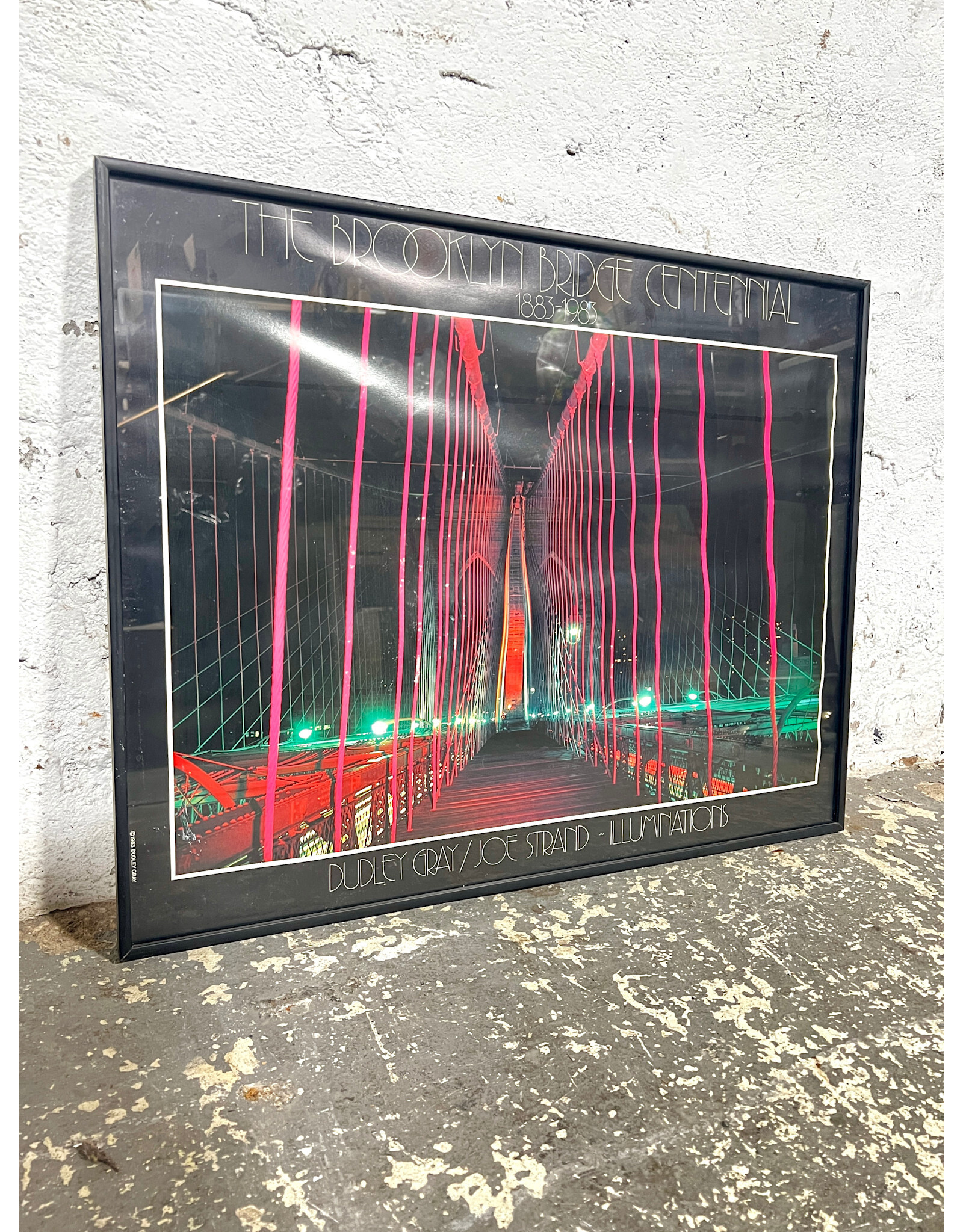 The Brooklyn Bridge Centenial, framed exhibition poster