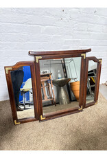Vintage Style 3-Panel Wood Mirror