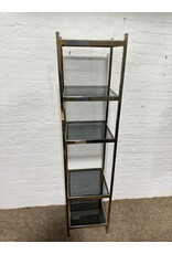 Chrome and Smoked Glass Narrow 5-shelf Etagere