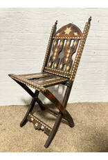 Syrian Inlaid Mother of Pearl Folding Chair, Vintage