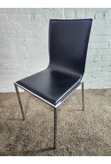Italian Leather and Chrome Side Chair