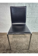 Italian Leather and Chrome Side Chair
