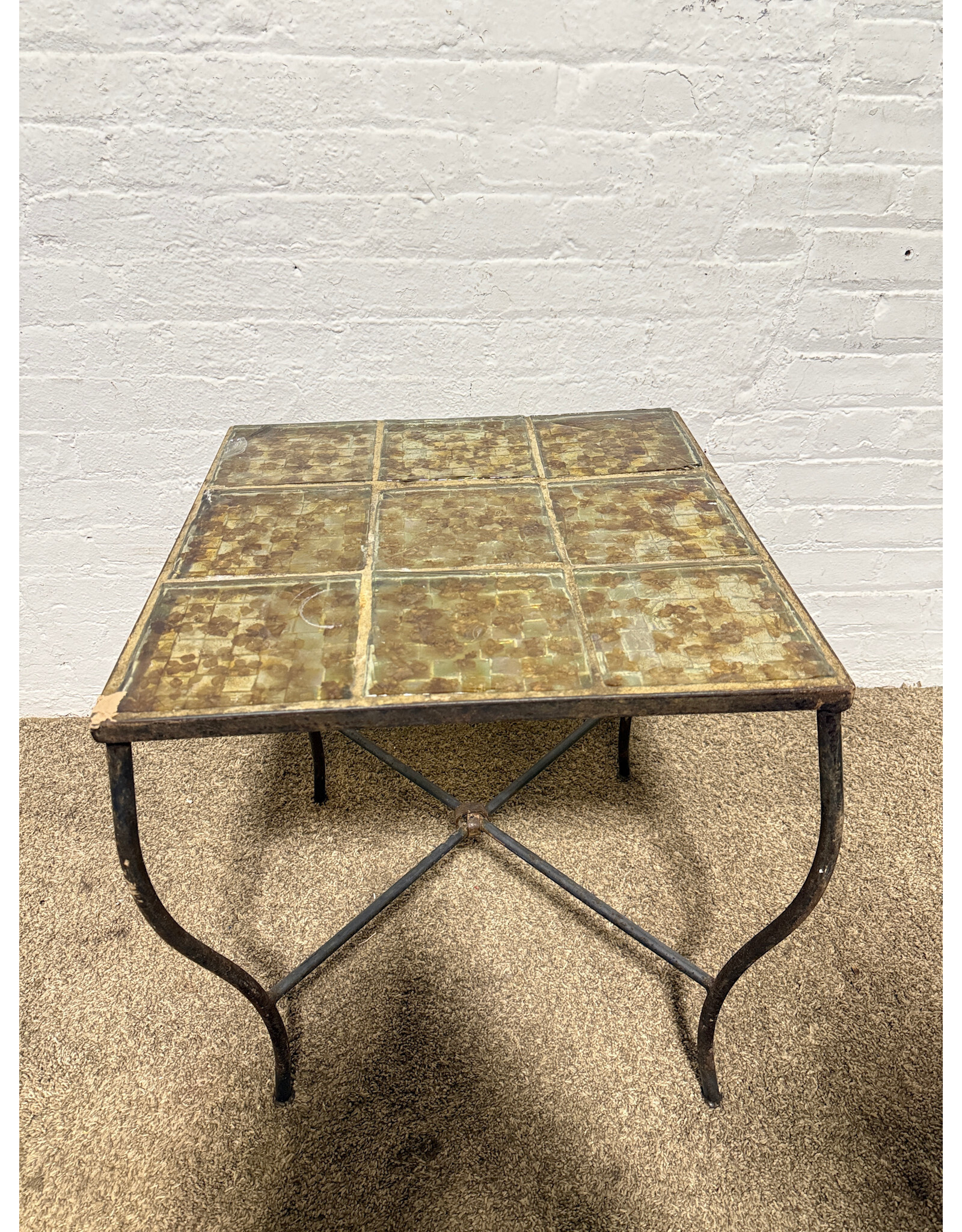 Outdoor Iron & Glass Garden Table