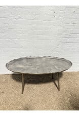 Modern Glam Oval Coffee Table Deckled Edges