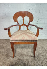 Biedermeier Pink Ikat Upholstered Dining Armchair