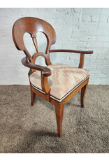 Biedermeier Pink Ikat Upholstered Dining Armchair