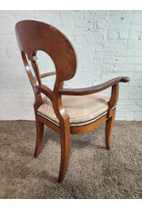 Biedermeier Pink Ikat Upholstered Dining Armchair