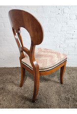 Biedermeier Pink Ikat Upholstered Dining Chair