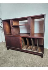 MCM Wooden Record Player and Vinyl Storage Cabinet