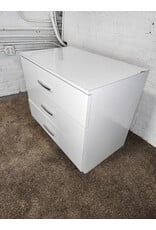 Glossy White 3-drawer Dresser