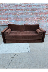Article Sven Modern Tufted Velvet Sofa Bed by Article in that Plush Pacific Brown