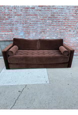 Article Sven Modern Tufted Velvet Sofa Bed by Article in that Plush Pacific Brown