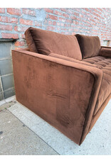 Article Sven Modern Tufted Velvet Sofa Bed by Article in that Plush Pacific Brown