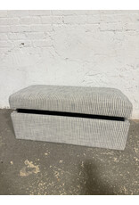 Stripped Storage Ottoman