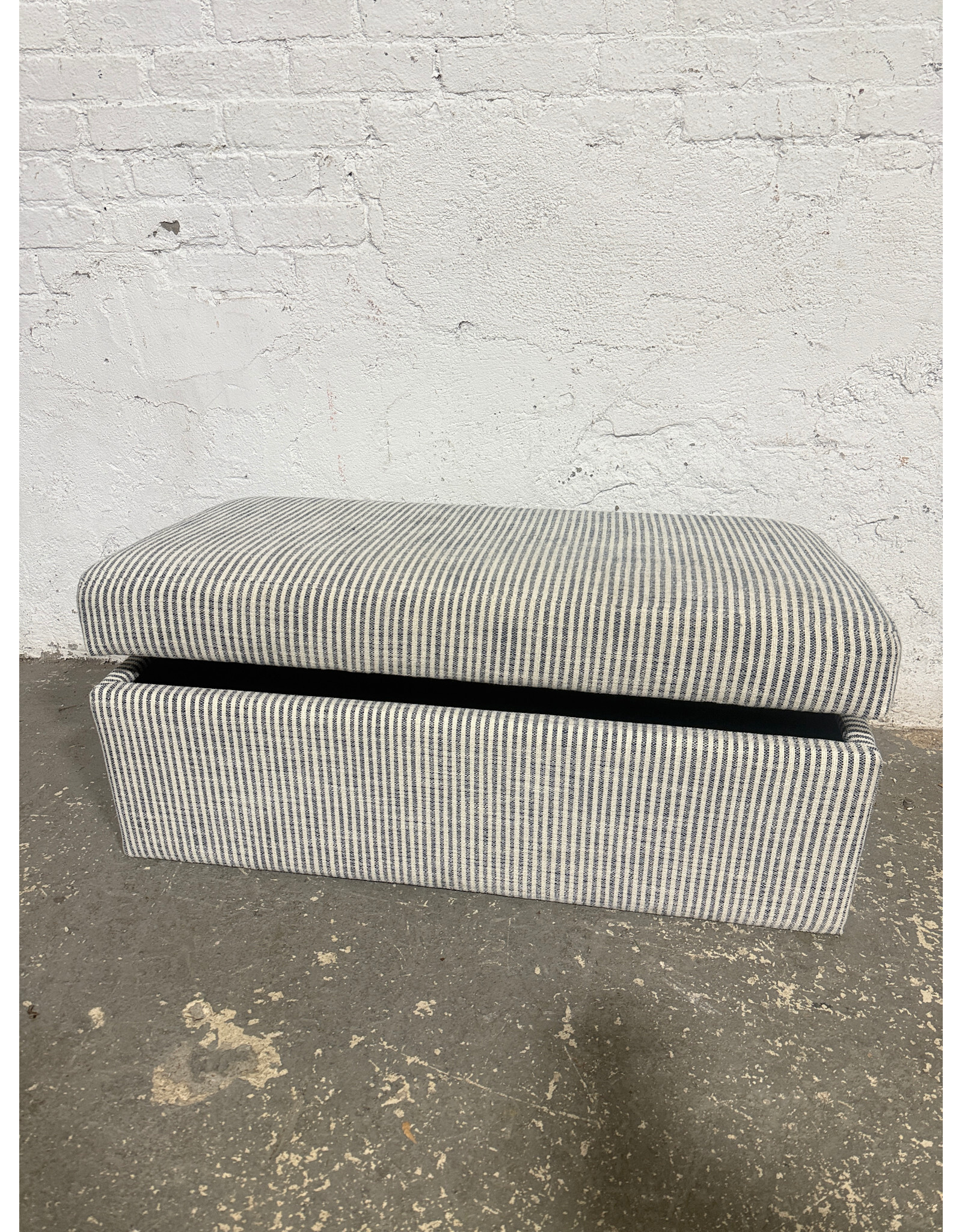 Stripped Storage Ottoman