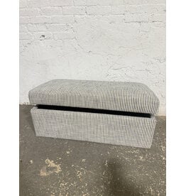 Stripped Storage Ottoman