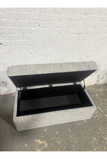 Stripped Storage Ottoman