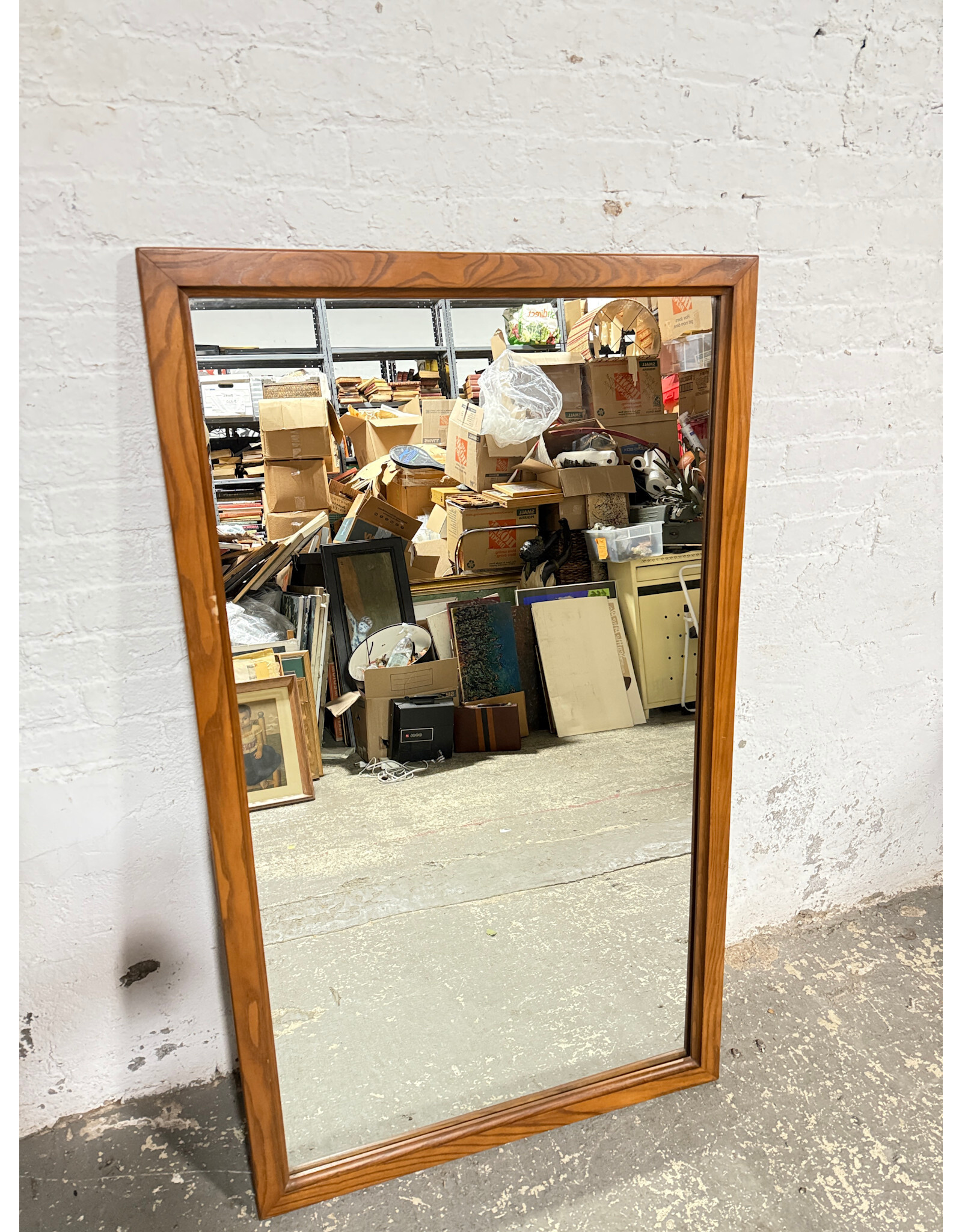 Rectangular Hanging Wood Frame Mirror