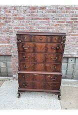 Neoclassic Flame Mahogany Clawfoot Dresser Chest
