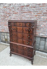 Neoclassic Flame Mahogany Clawfoot Dresser Chest