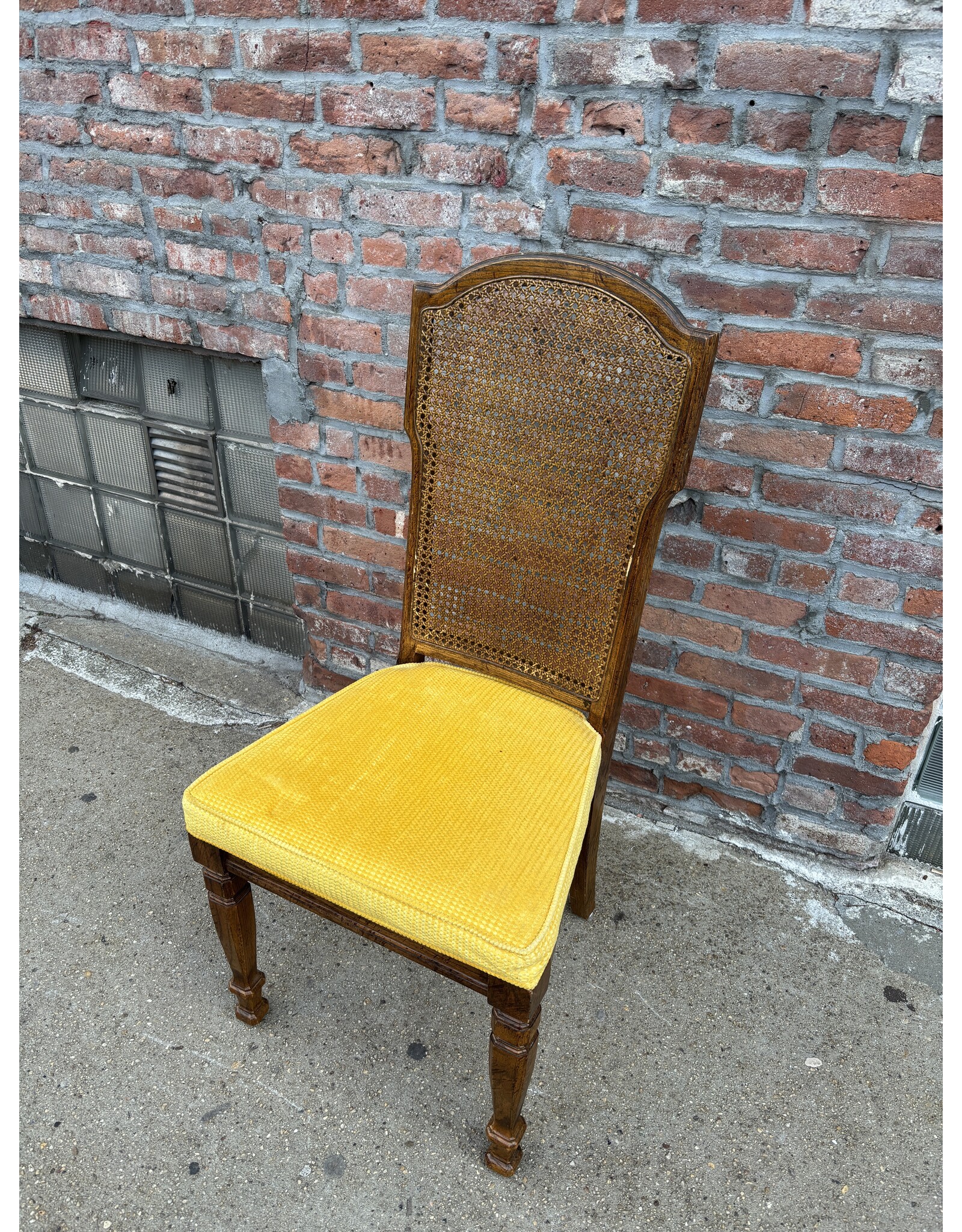 Yellow Cane Back Chair