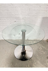 Circular Glass & Metal Dining Table