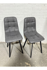 Modern Faux Leather Grey Dining Chair