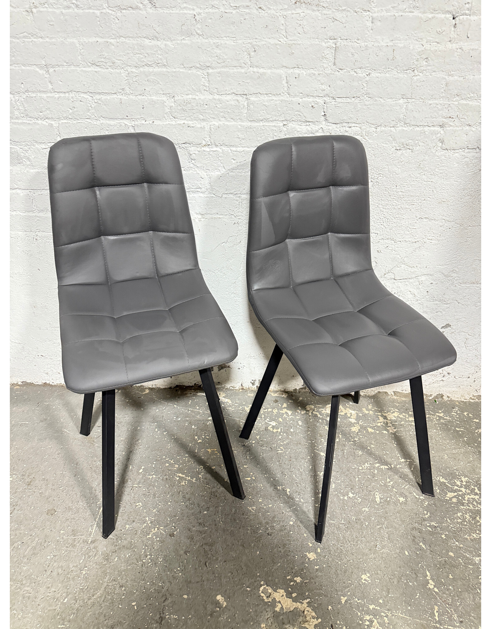 Modern Faux Leather Grey Dining Chair