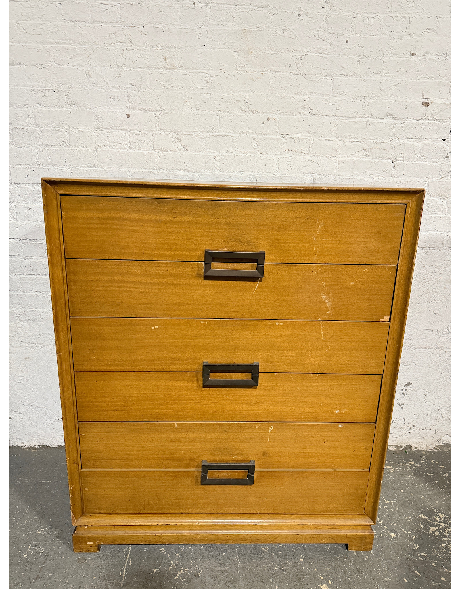 Vintage Mcm Blonde 6 Drawer Chest Dresser