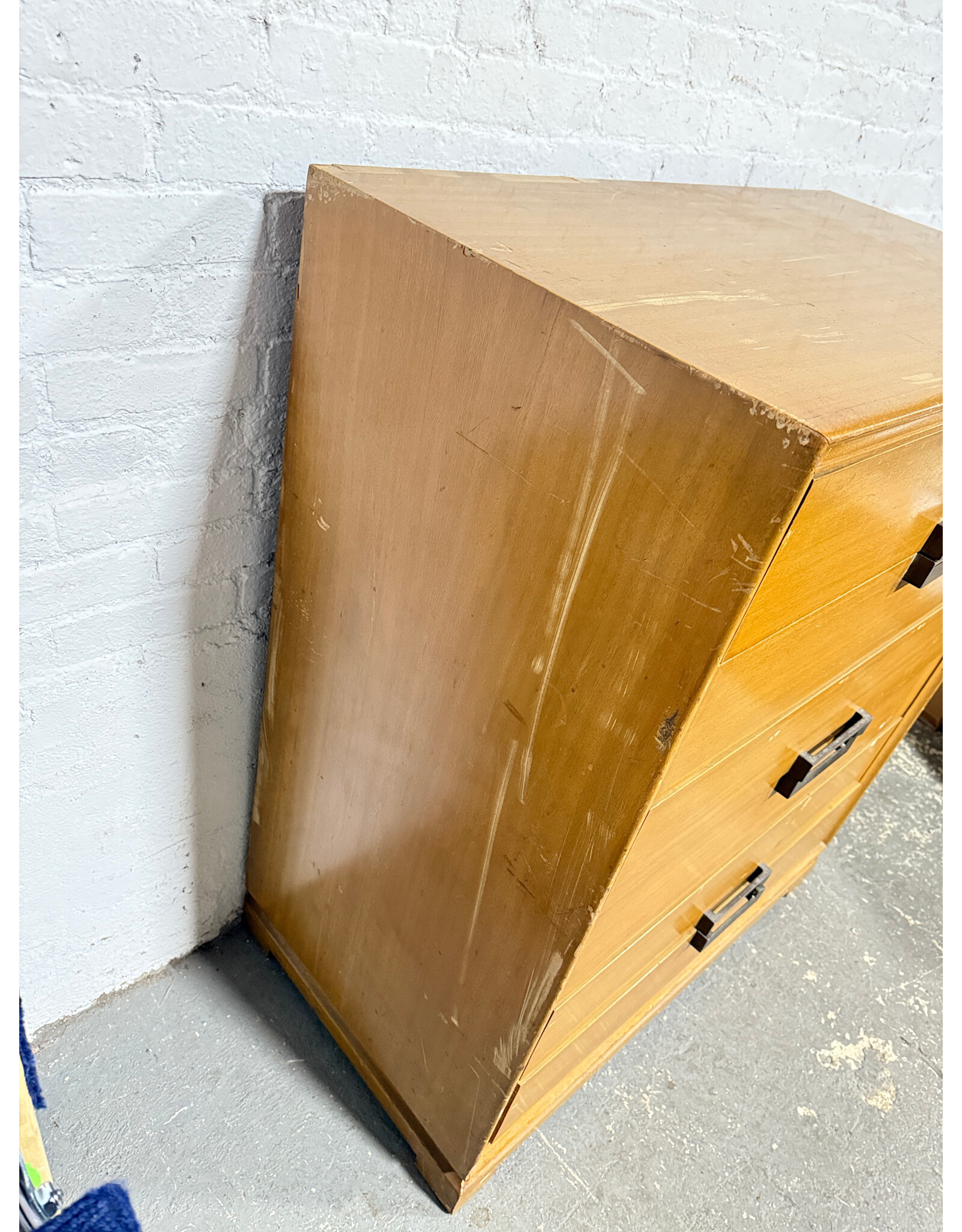 Vintage Mcm Blonde 6 Drawer Chest Dresser