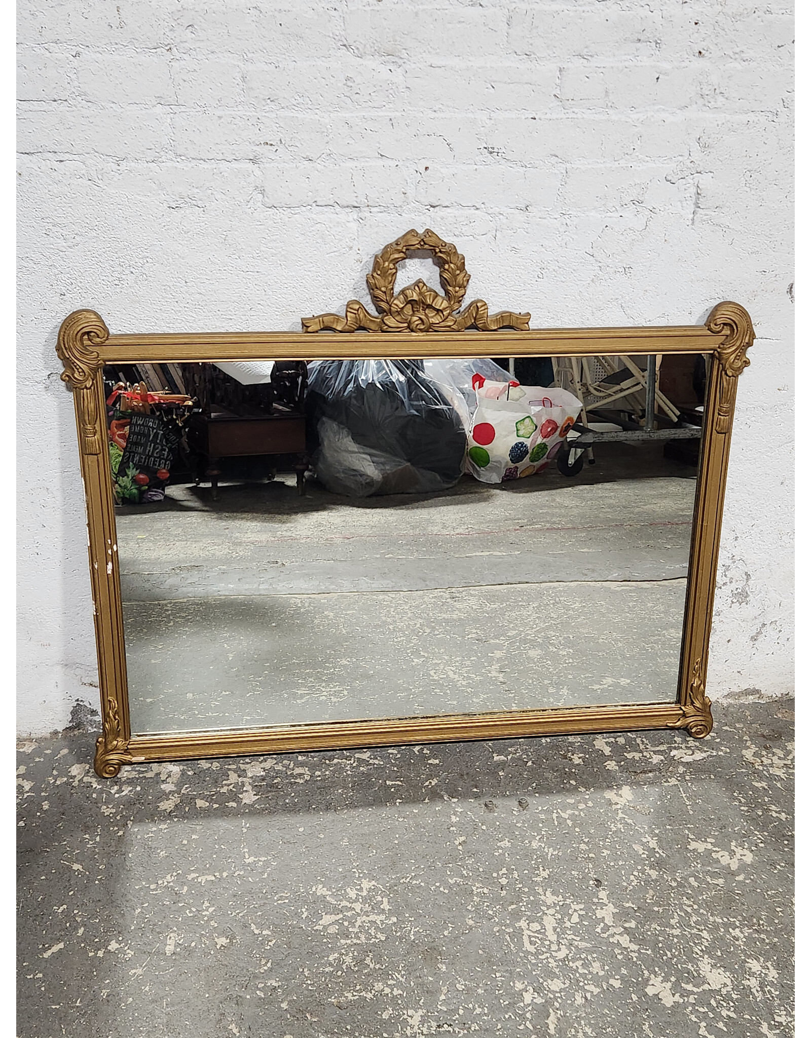 Vintage Hollywood Regency Style Carved Hanging Mirror
