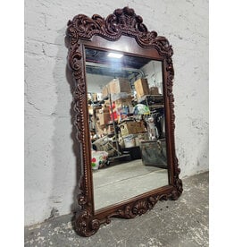 Vintage Ornate Baroque Style Wooden Carved Hanging Mirror