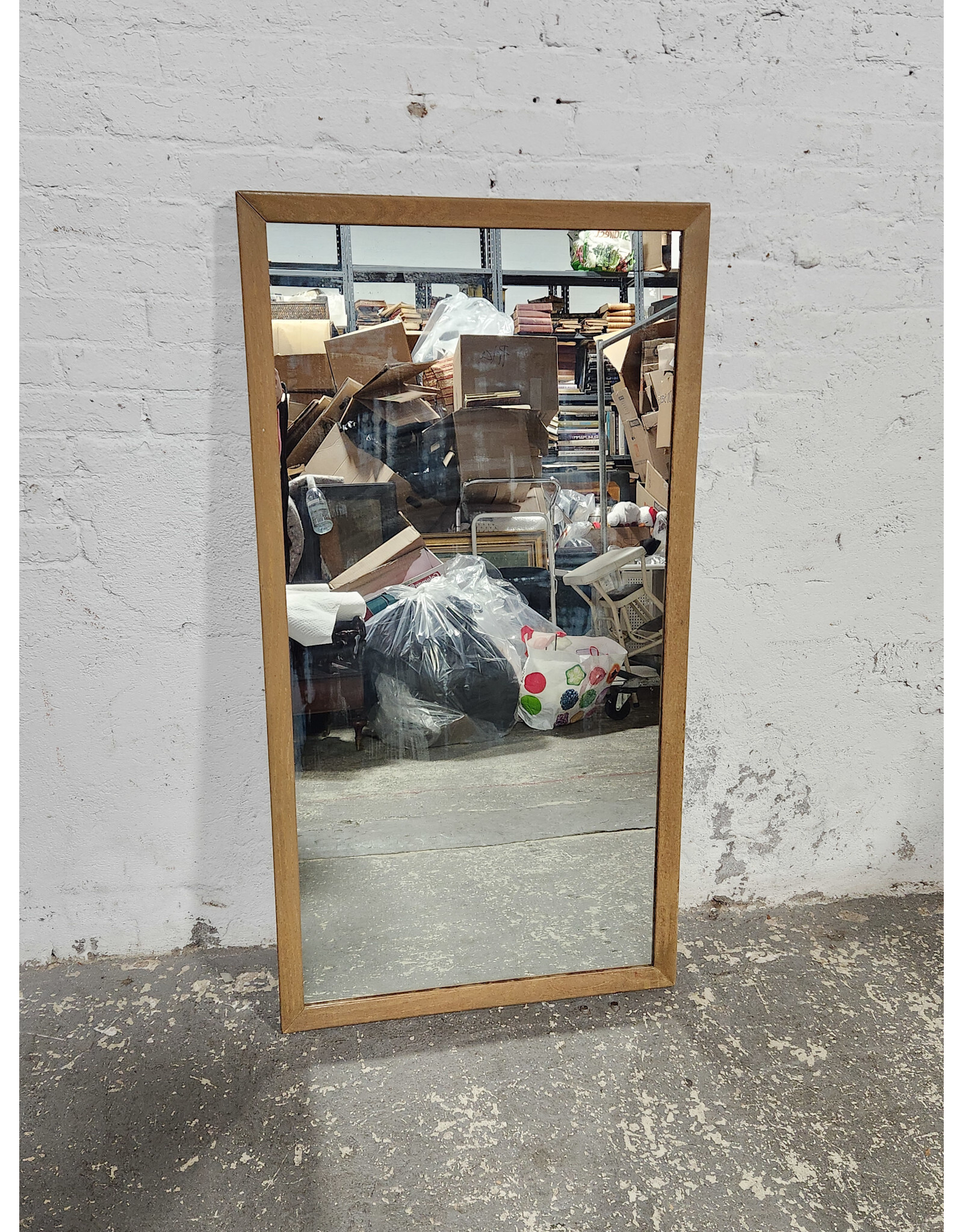 MCM Rectangular Wooden Hanging Mirror