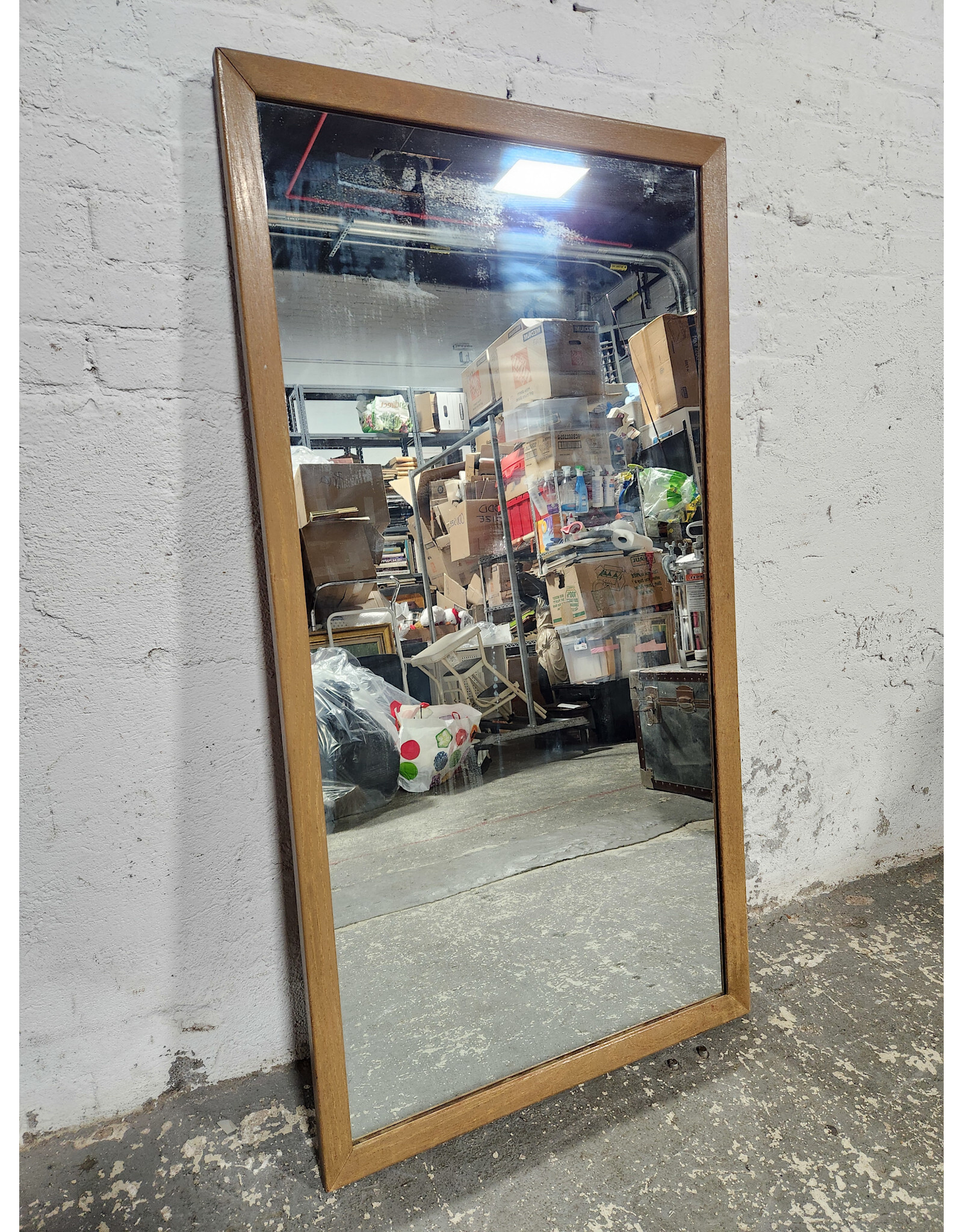 MCM Rectangular Wooden Hanging Mirror