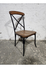 X-back Wood and Metal Dining Chair