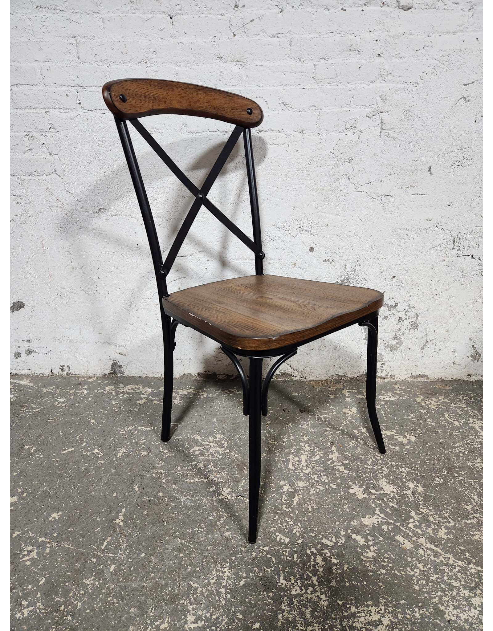 X-back Wood and Metal Dining Chair