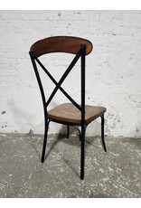 X-back Wood and Metal Dining Chair