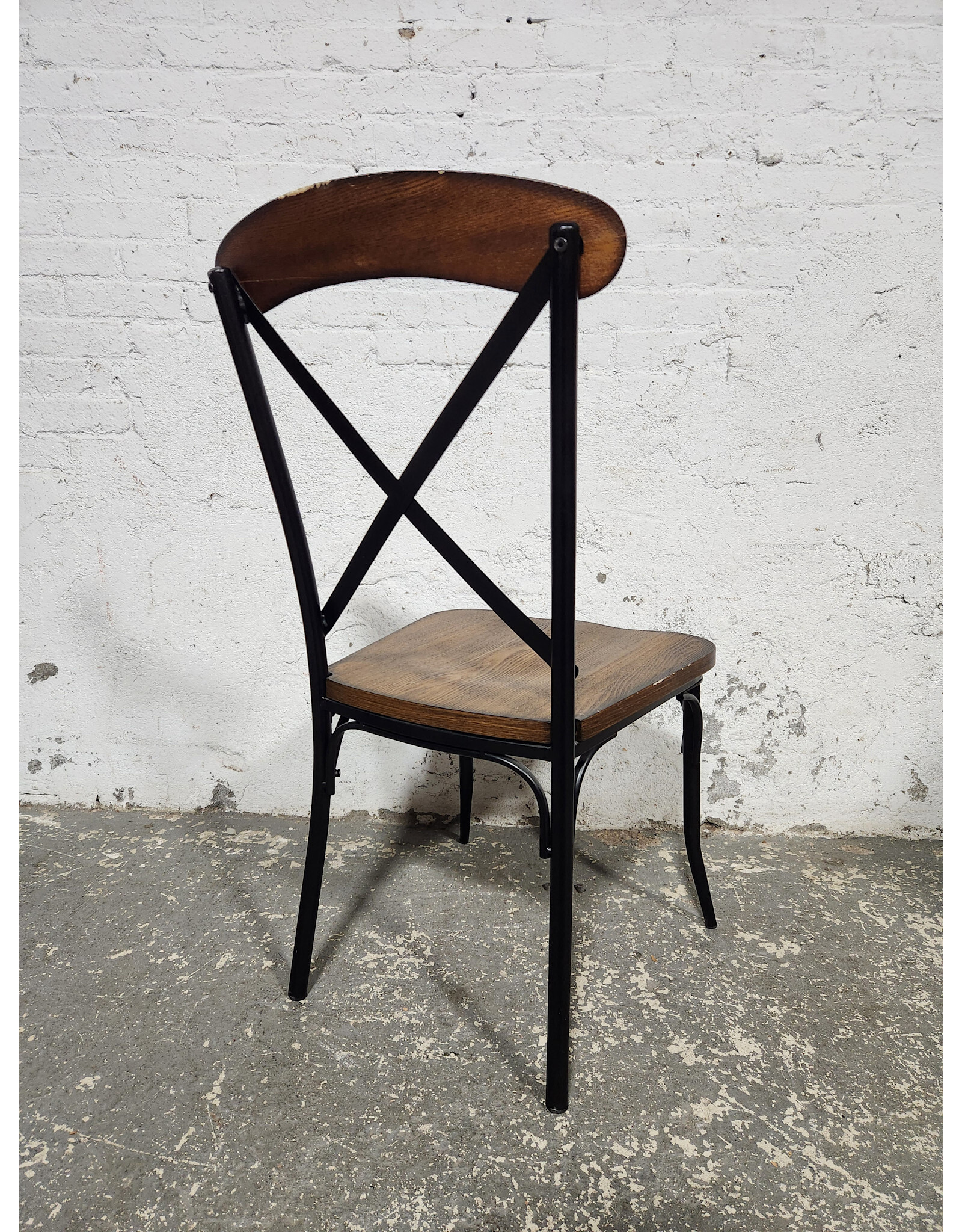 X-back Wood and Metal Dining Chair