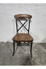 X-back Wood and Metal Dining Chair