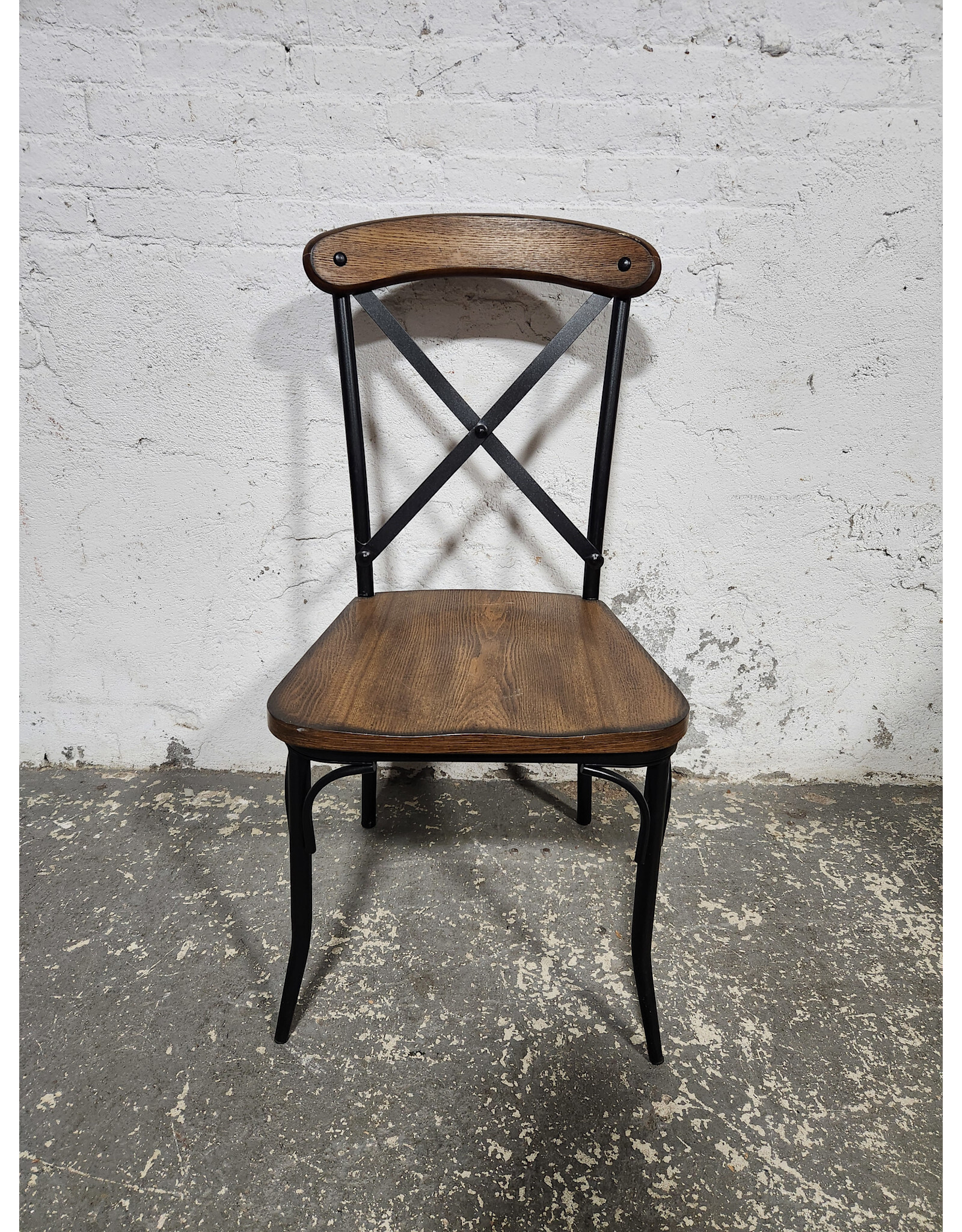 X-back Wood and Metal Dining Chair