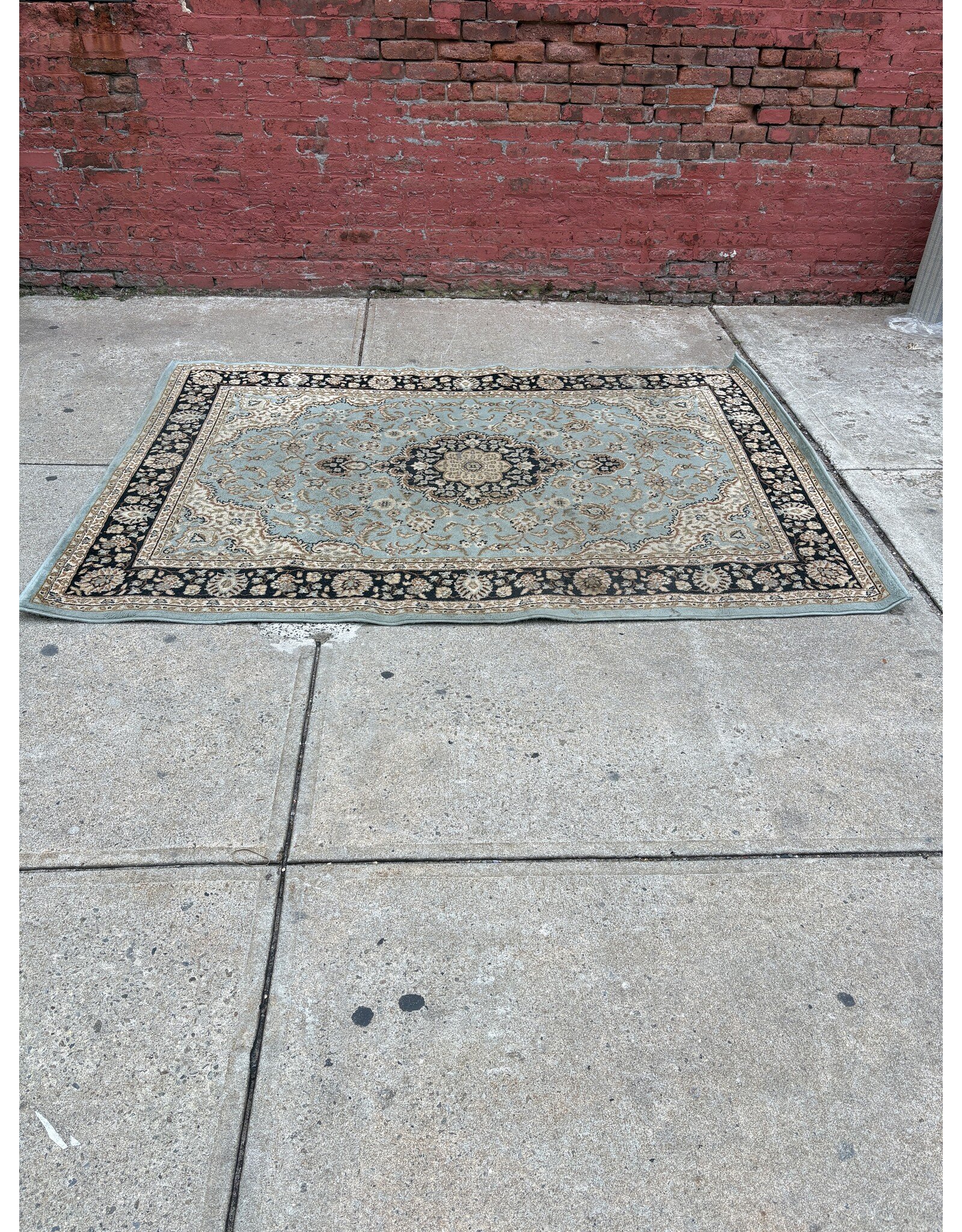 Barclay Medallion Kashan Light Blue Area Rug