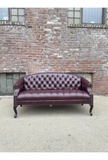 Queen Ann Style Poly Traditional Dark Cherry 3 Seater